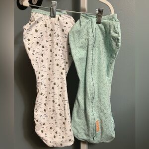 Swaddle Me 2-Pack Baby Sleep Sacks Bee Print & Mint NWOT